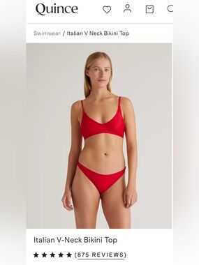💕NEW💕 Quince Red Bikini Top